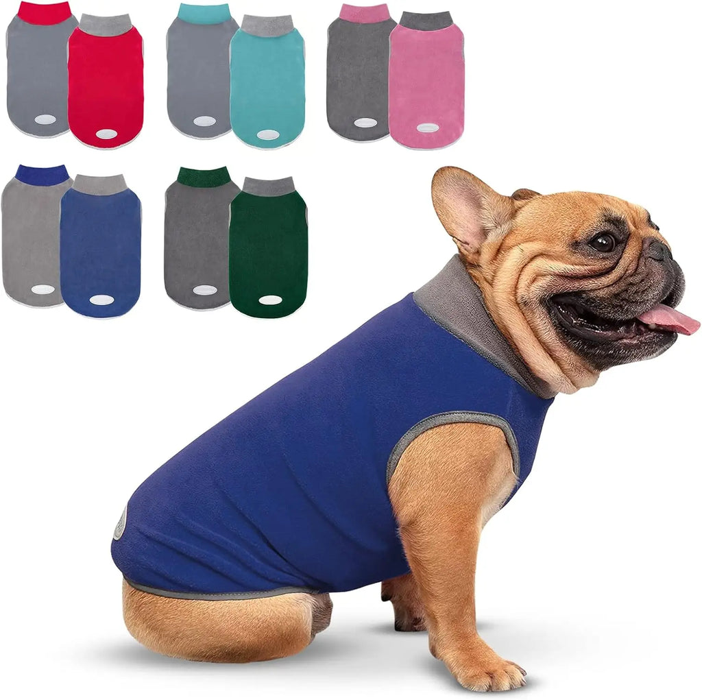 2 Pack Fleece Dog Sweater, Stretchy Pullover Soft Jacket