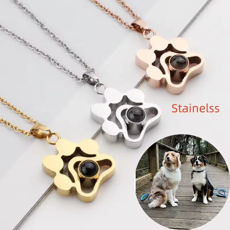 Simple Paw Photo Custom Necklace