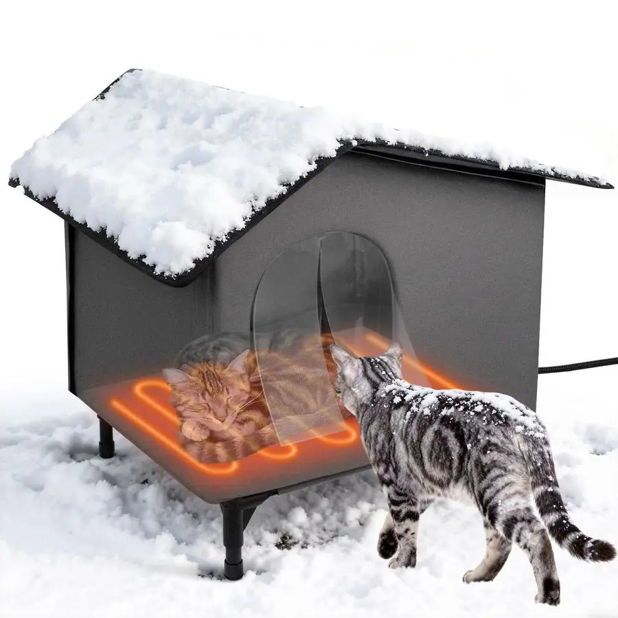 Elevated Outdoor Feral Cats Shelter with Soft Mat