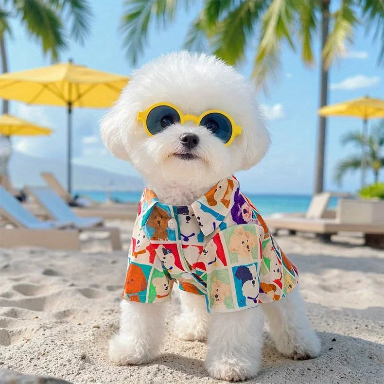 Lightweight Breathable Plaid Cartoon Pet Clothes