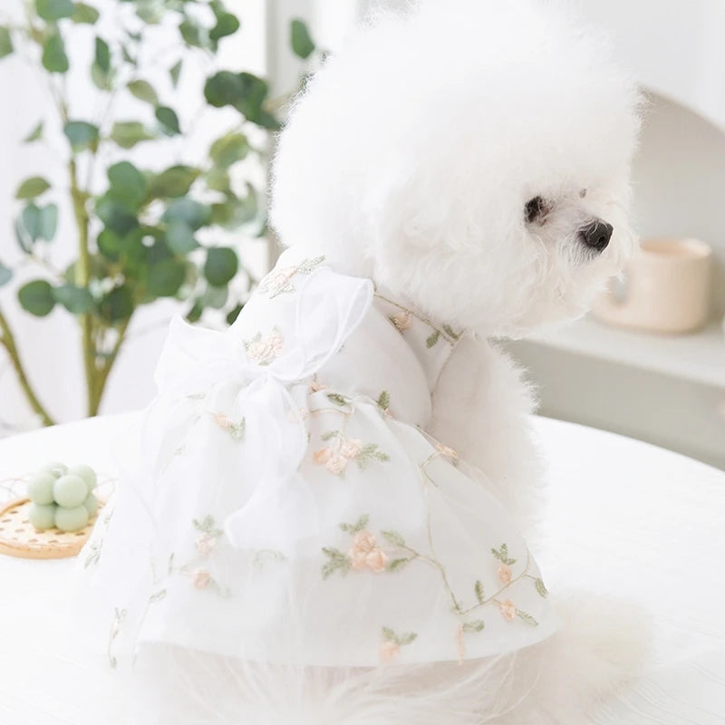 Dog/Cat Princess Dress, Cute Mesh Dress
