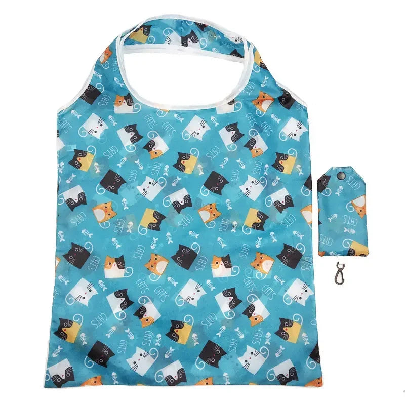 3pc/lot Reusable Shopping Bag Nylon Foldable Grocery Bag Creative Eco-Friendly Tote Bag Lightweight and Durable