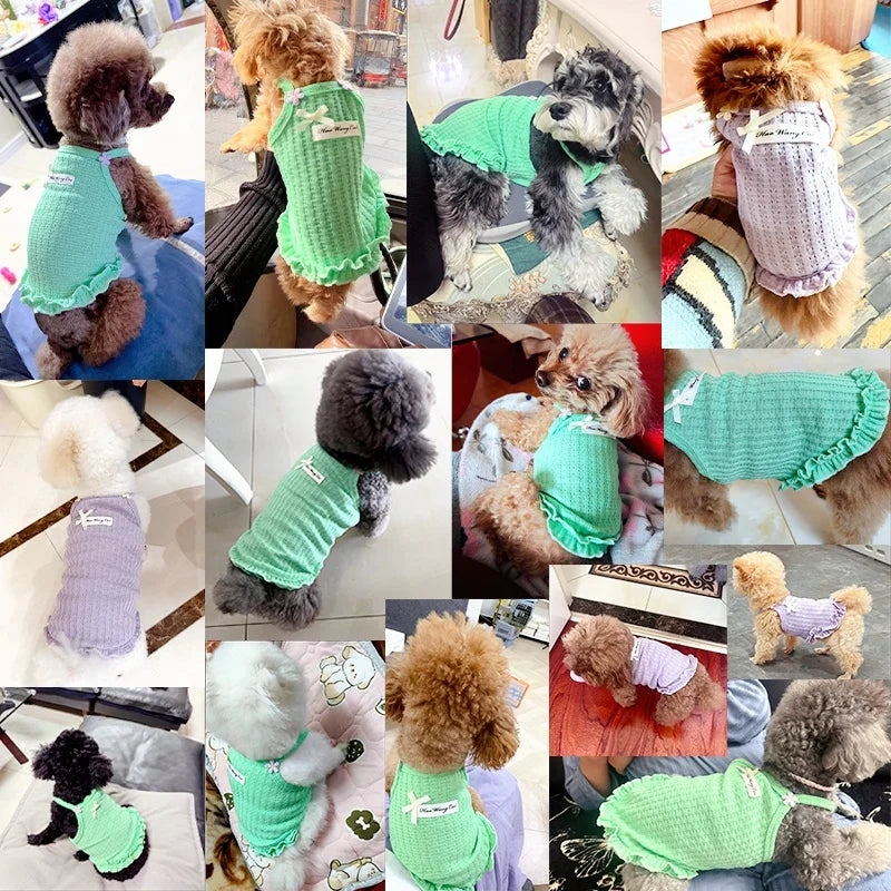 Summer Pet Clothes, Thin Breathable Puppy Suspender Vest  Cooling Outfit Pet Costume for Small Medium Dogs
