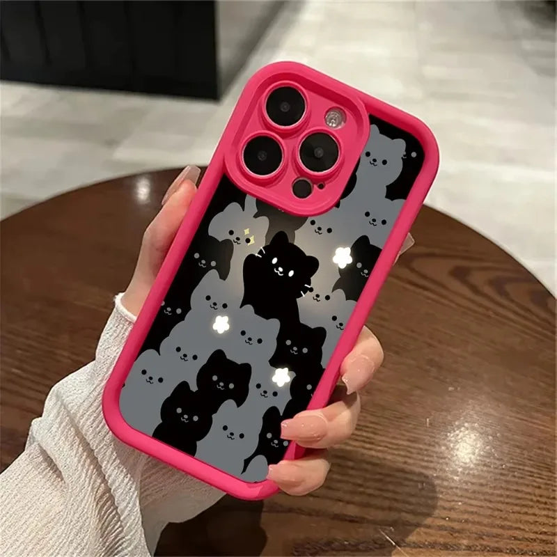 Cute Cartoon Cat Silicone Phone Case For iPhones