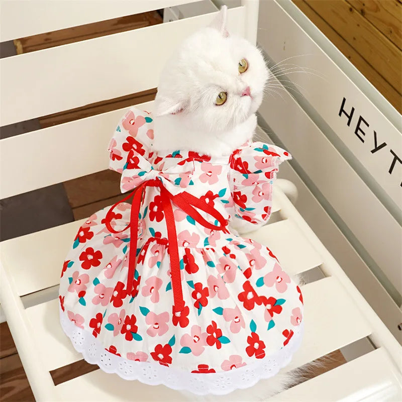 Summer Pet Dress Floral Pattern