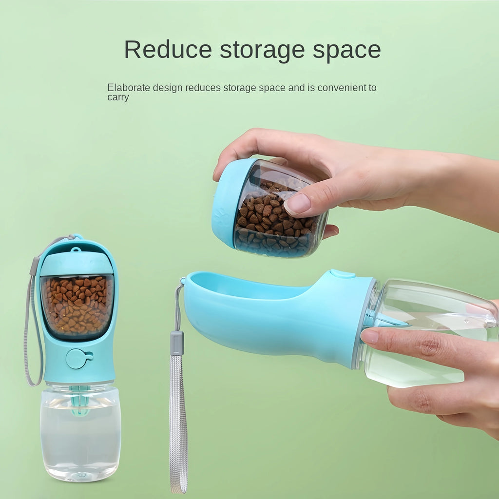 Portable Dog/Cat Water Bottle w/Storage Food/Water Container