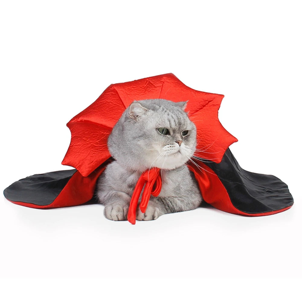 Funny Pet Role Play Costume Vampire Cloak For Small Dog Cat Halloween Puppy Cape Dress Kawaii Pet Clothes Cat Accessories Gift