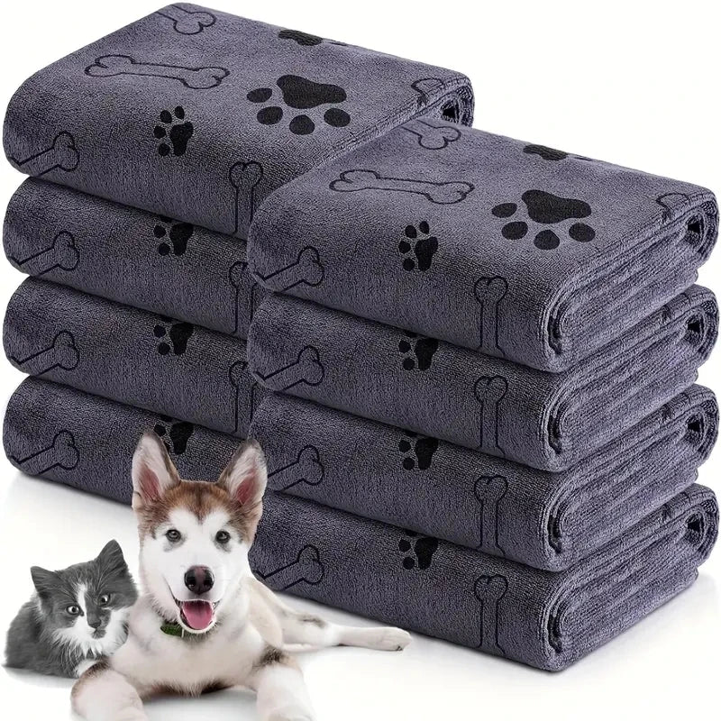 Soft Quick Dry Microfiber Pet Towels, Absorbent Bath & Grooming Towels