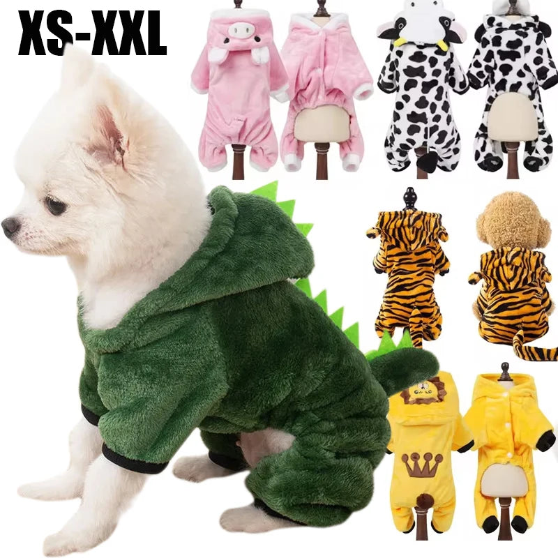 Dog Clothes Soft Warm Fleece Jumpsuits