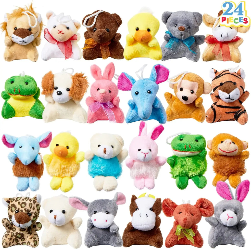 24 Pcs Mini Plush Animals   3 Stuffed Animal Bulk for Birthday Party Favors   Presents Pinata Fillers Party Supplies