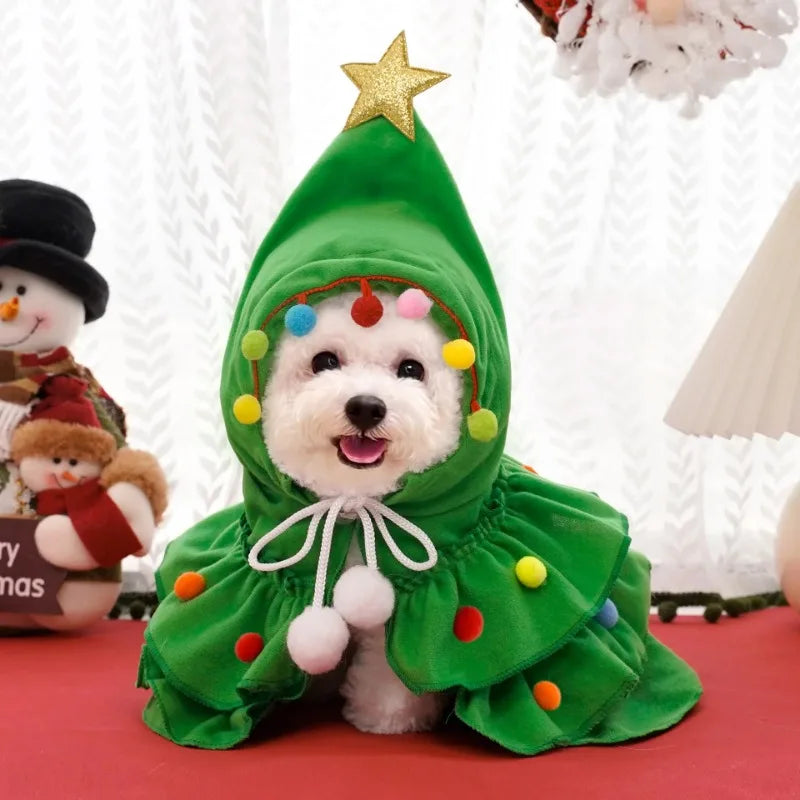 Dog & Cat Christmas Cloak     Happy Festival Cat/Dog Cloak Supplies