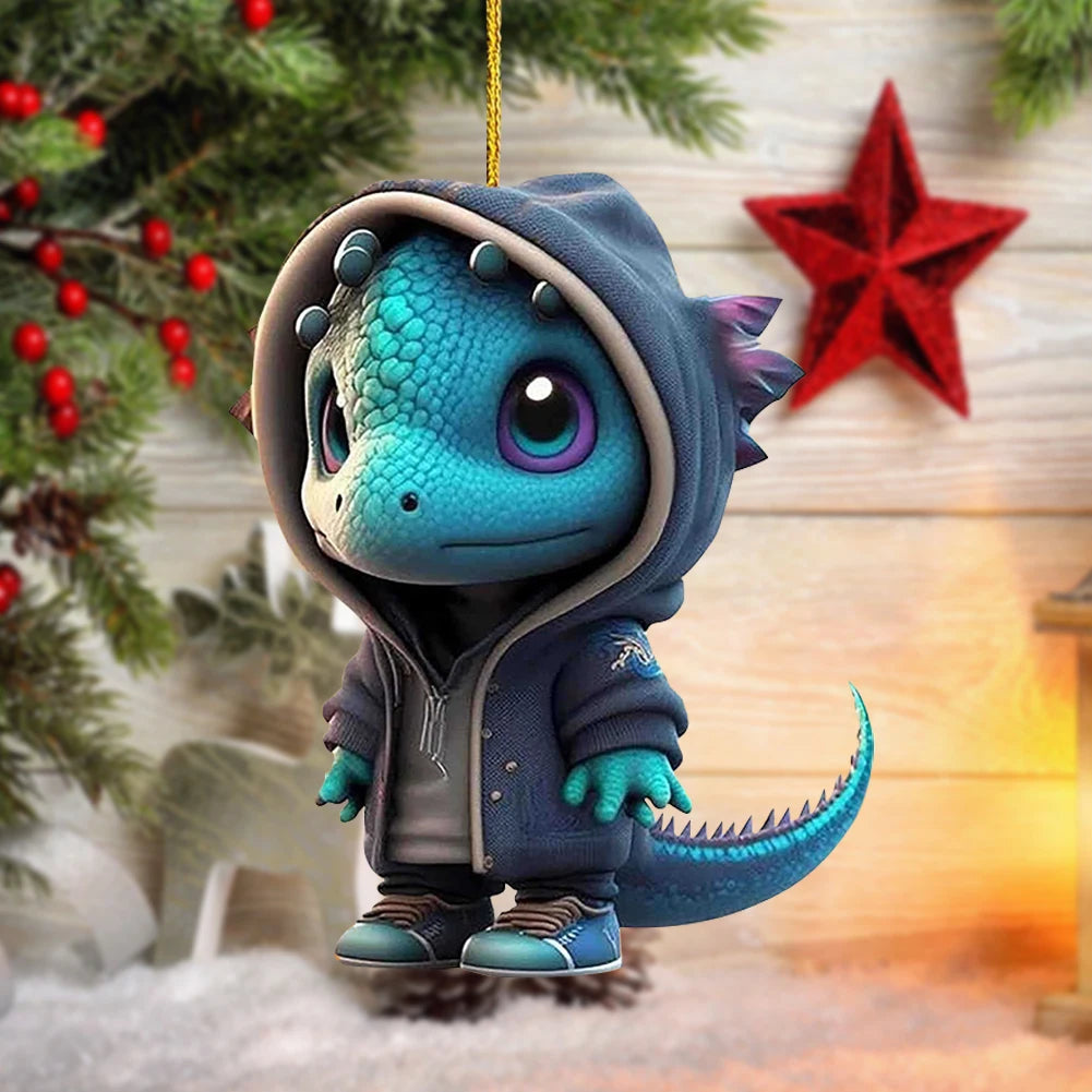 4Pcs Dinosaur Sculpture Hanging Ornament