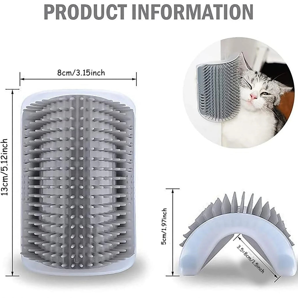 1 Piece for Fox and Cat Self-Cleaning Comb, Corner Massage Comb, Pet Self-Cleaning Massager and Comb, Cat and Dog Corner Scraper - Can Be Installed on Corner and Plane, Suitable for Cats with Large and Thick Hair, Washable Sc