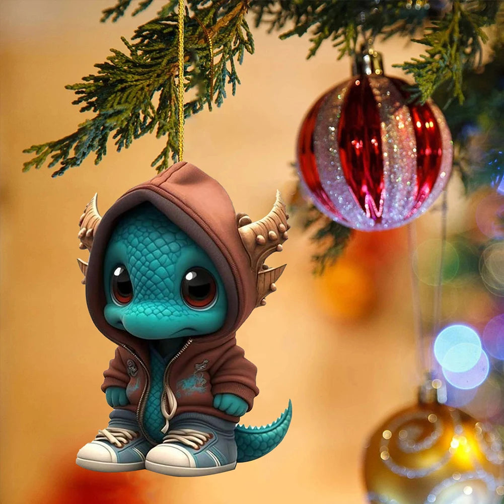 4Pcs Dinosaur Sculpture Hanging Ornament