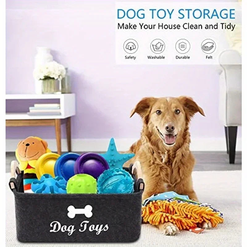 Felt Toy Storage Box, Organizing Pet Supplies