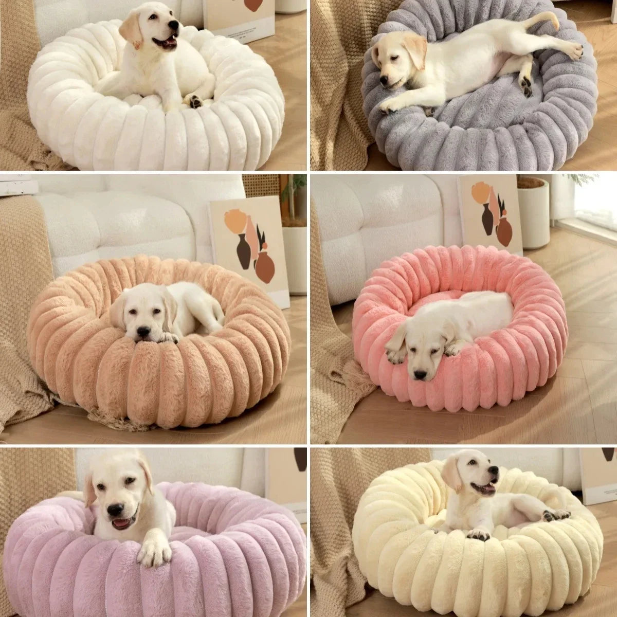 40-70cm Round Bed for Dogs, Super Soft,  Winter Warm Sleeping