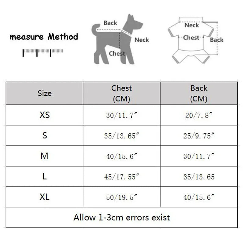 Cartoon Polyester Dog Suits for all Sizes