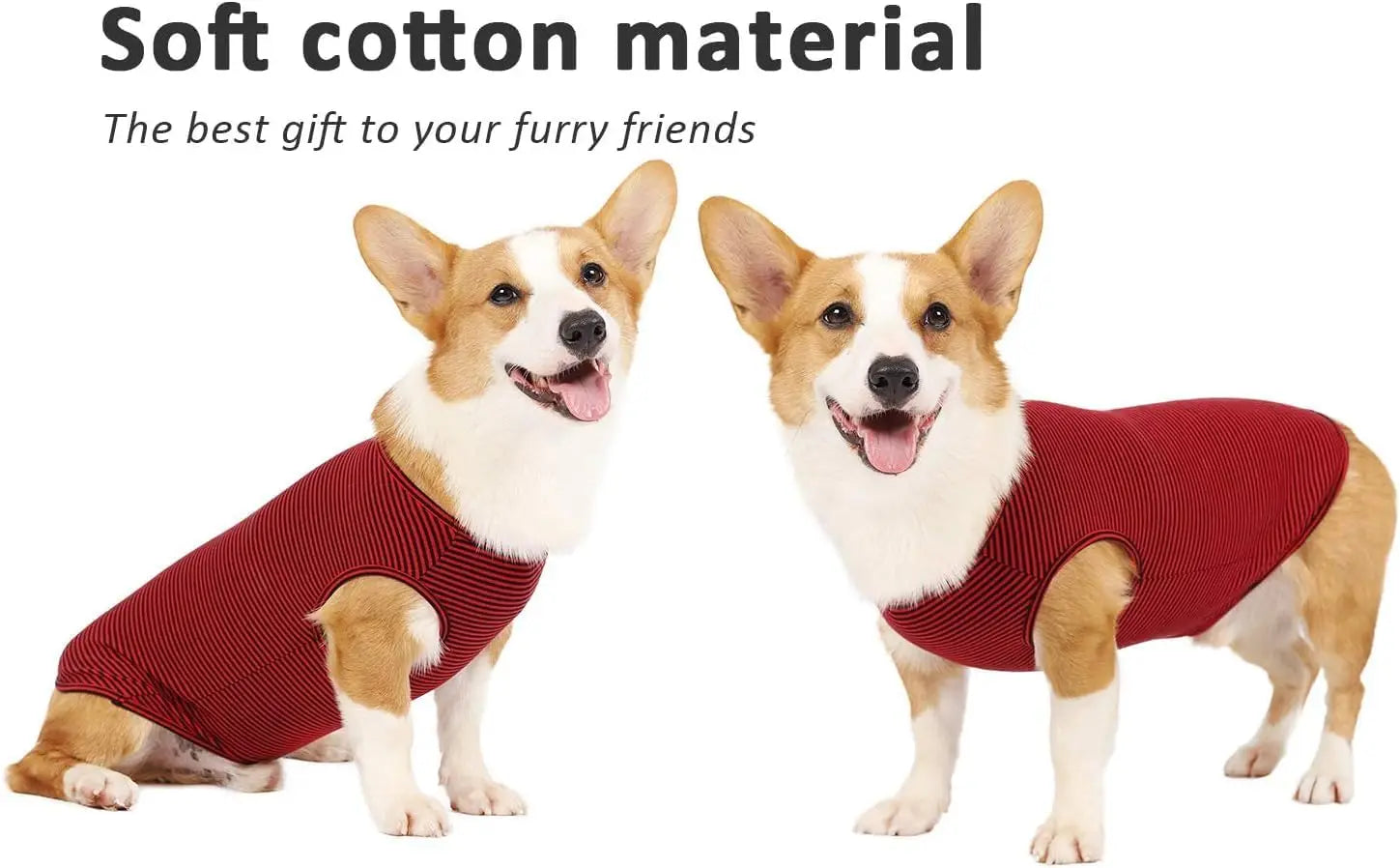 Striped Cotton Dog T-Shirt, Breathable Soft Vest