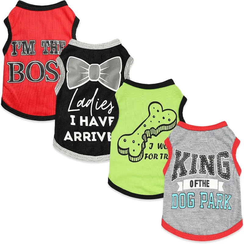 4 Pieces Boys Clothes Small to Large Dogs
