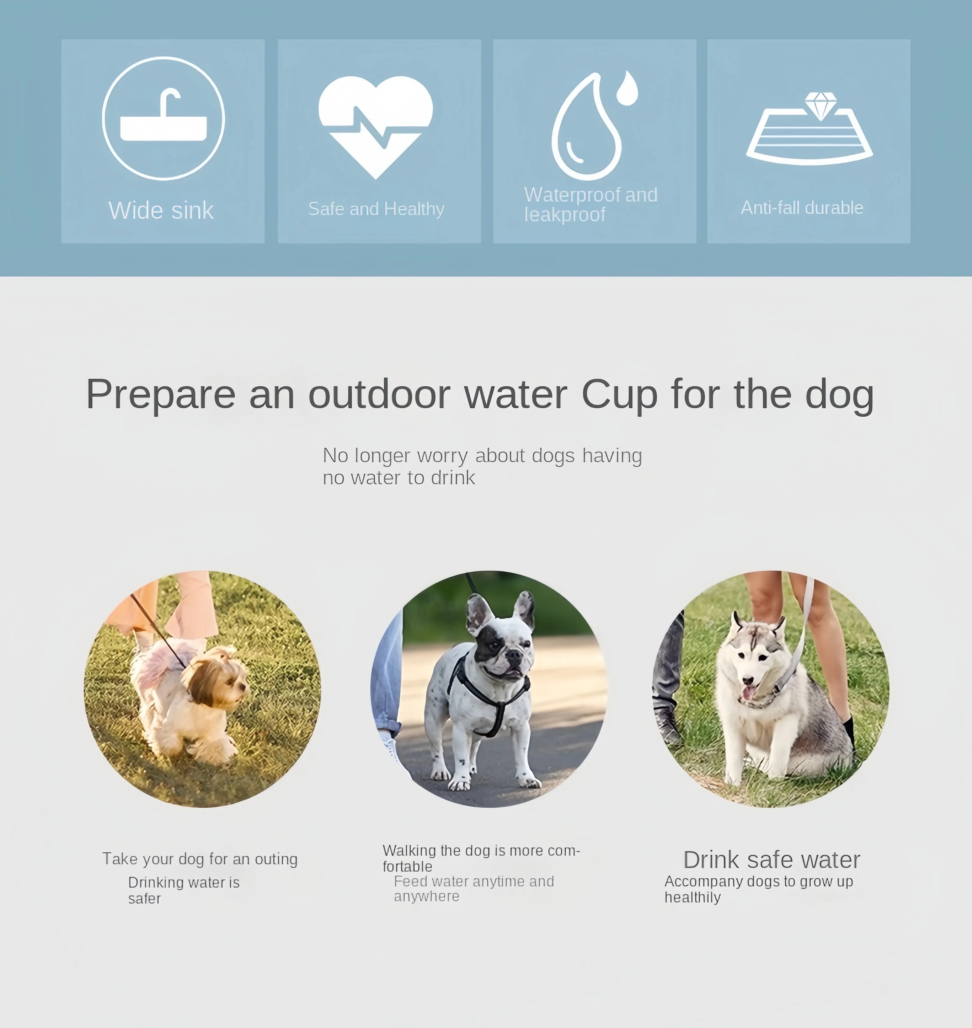 Portable Dog/Cat Water Bottle w/Storage Food/Water Container