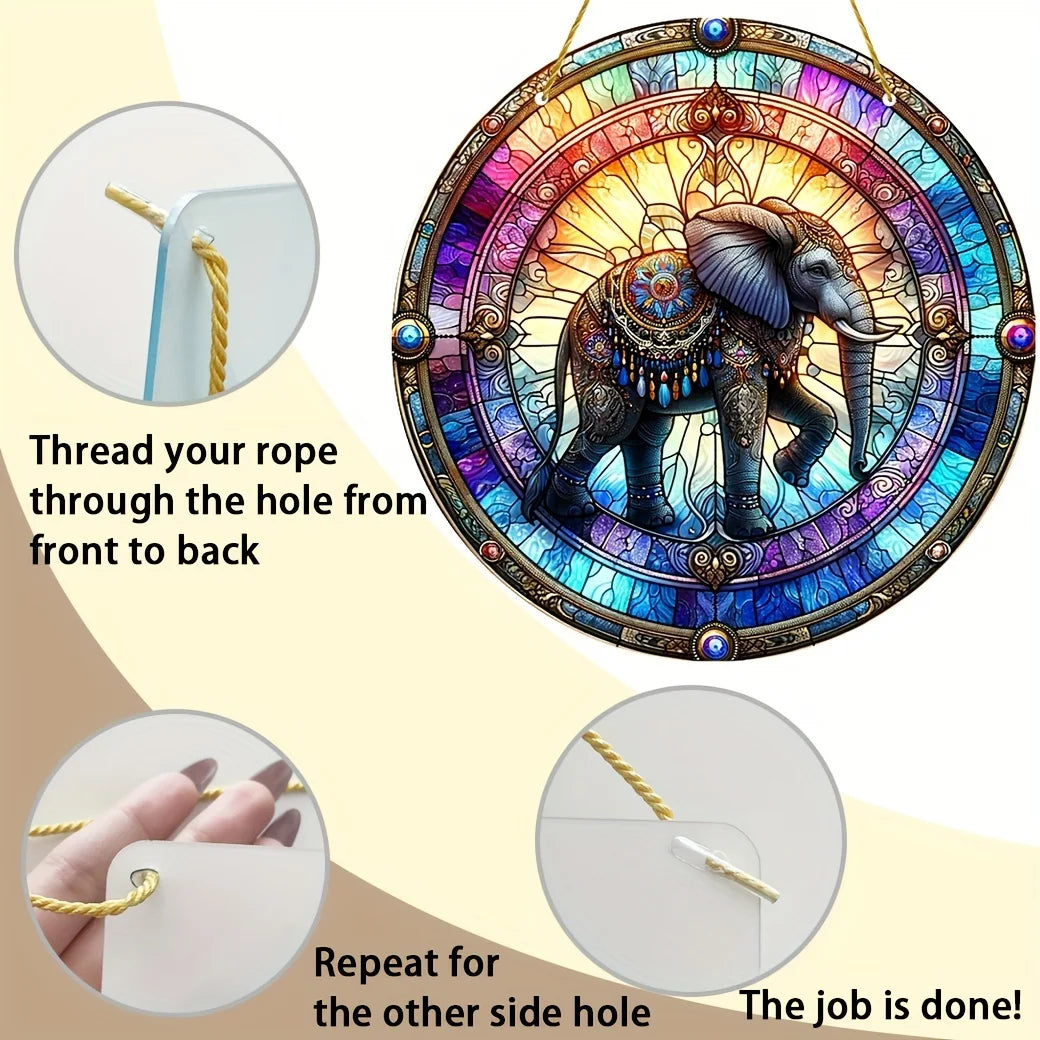 1pc Acrylic Elephant Suncatcher