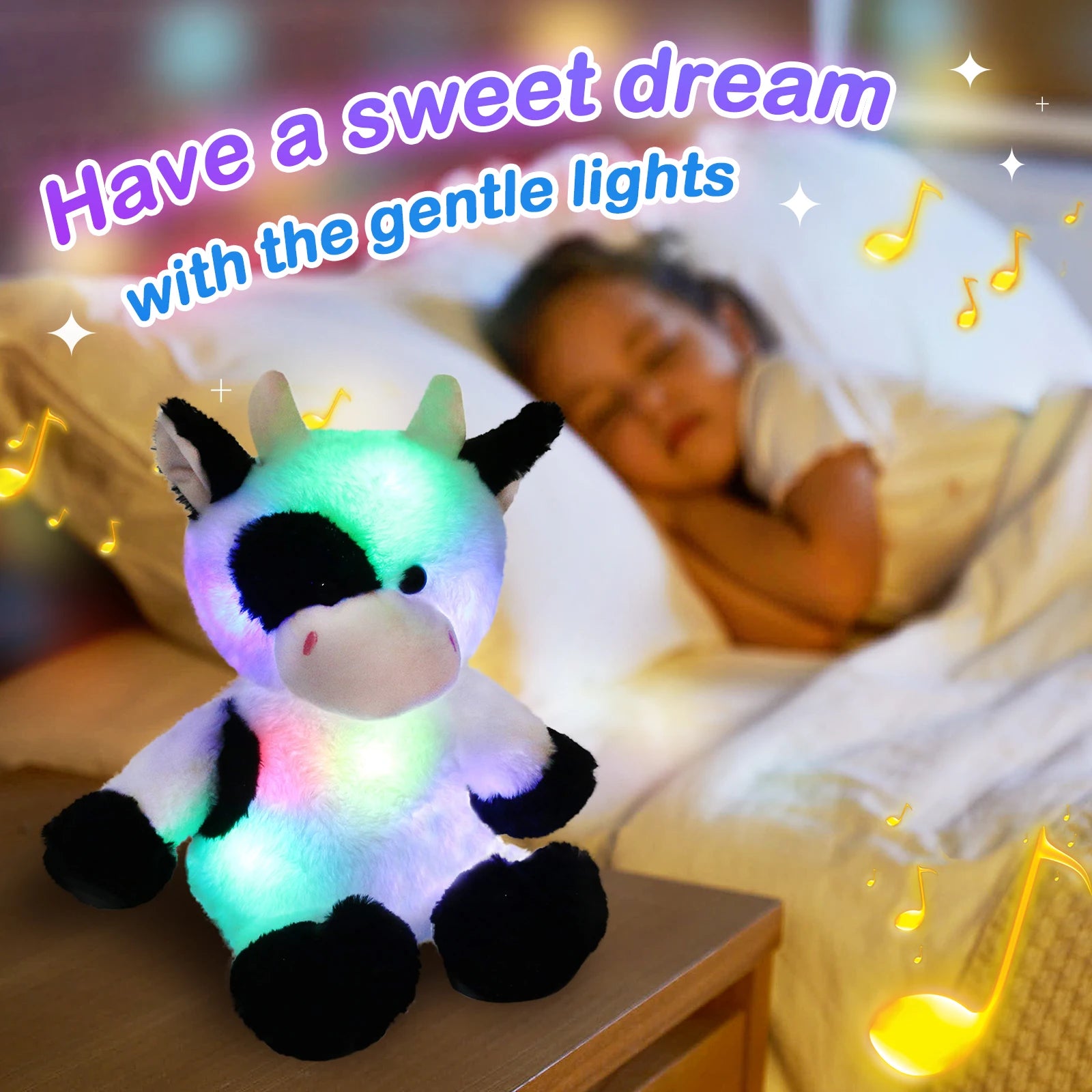 Glowing Dairy Cattle Plush Toy For Kids