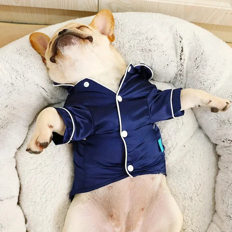 Dog/Cat Soft Silk French Bulldog Pajamas