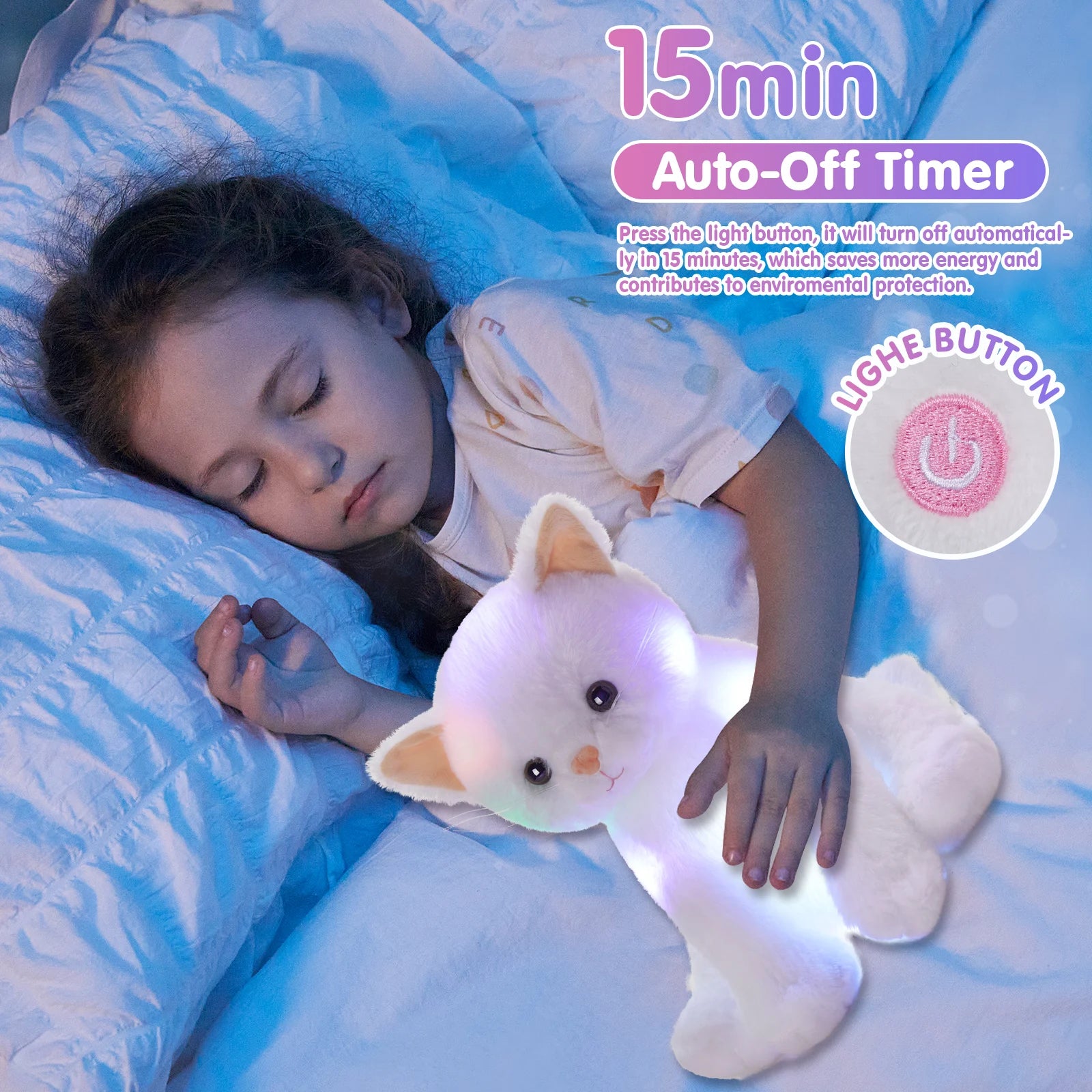 Glowing Musical White Cat Toy For Kids