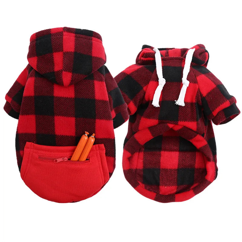 Winter Dog Coat, Plaid Reversible Vest