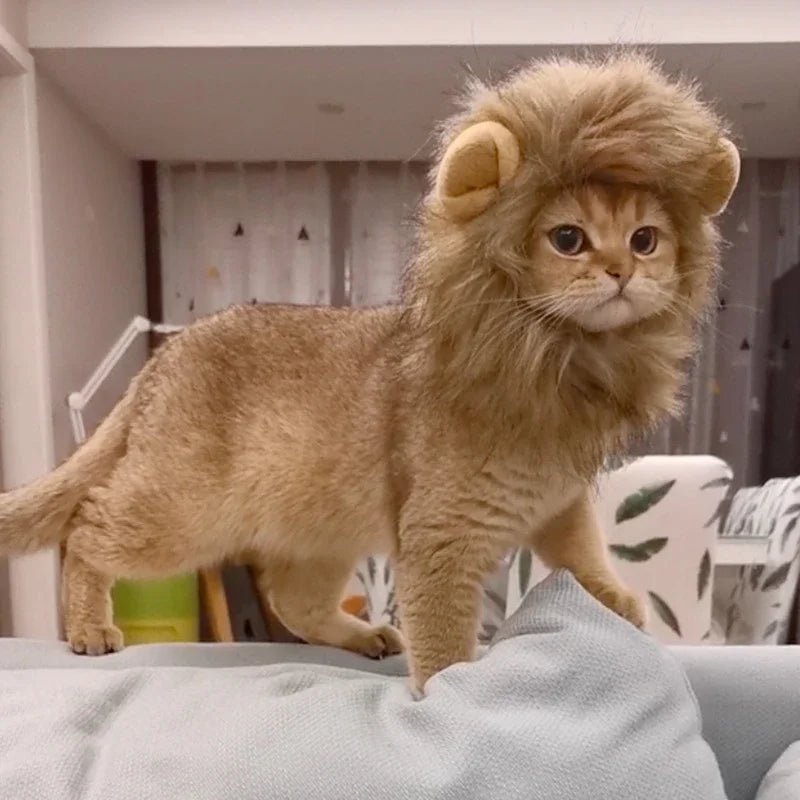 Cat Hairpiece Humorous Lion Mane Headgear