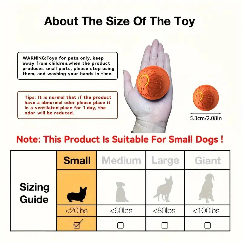 Smart Pet Toy Ball Automatic, Interactive, Rechargeable
