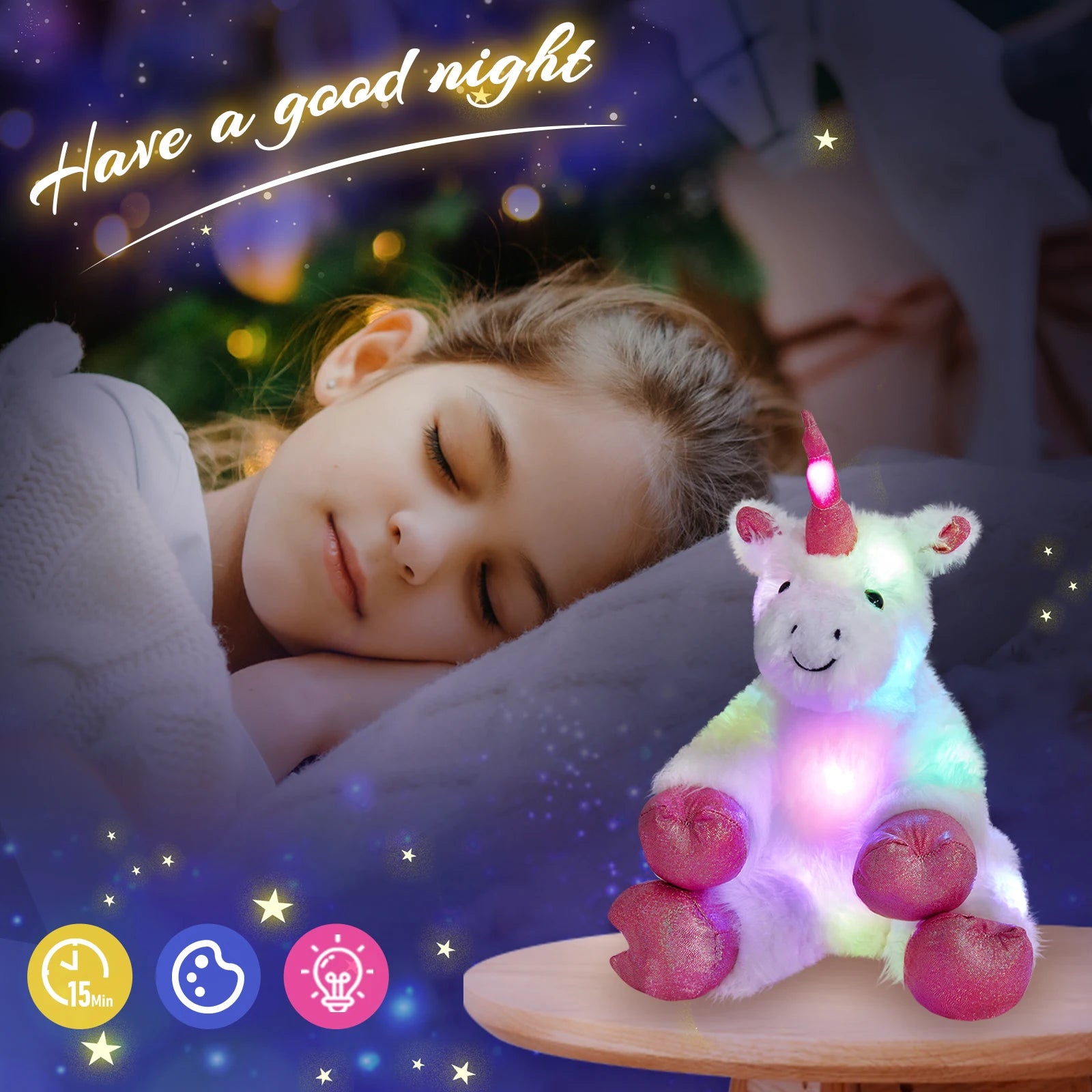 Glowing Unicorn Plush Toy For Pets & Kids