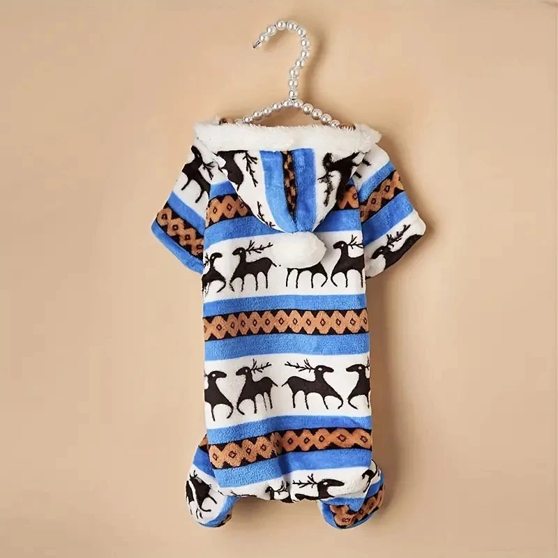 1pc Pet Christmas Reindeer Graphic Pajamas