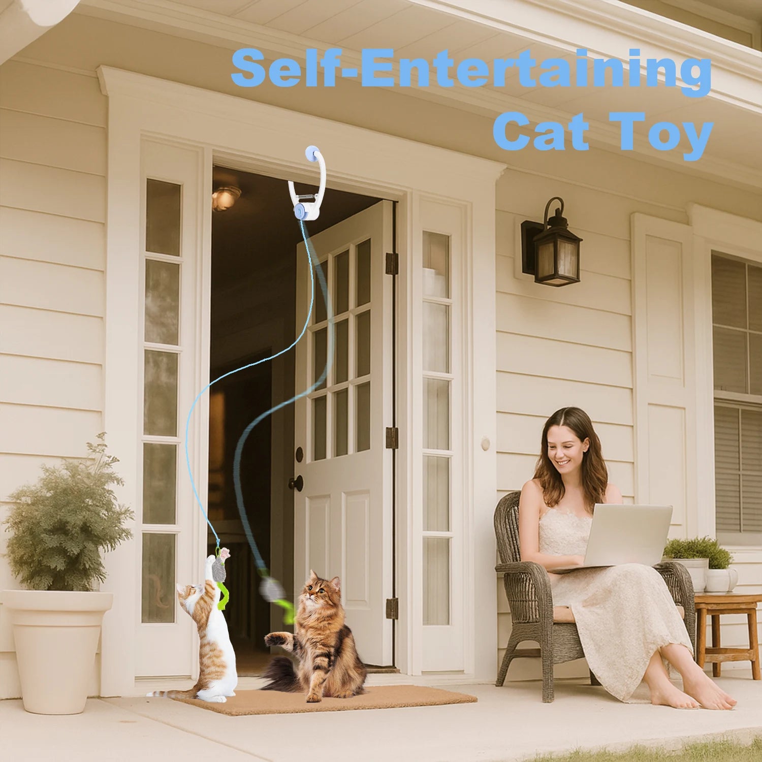 Interactive Cat/Kitten Toys, Electric Door Hanging Cat Toy