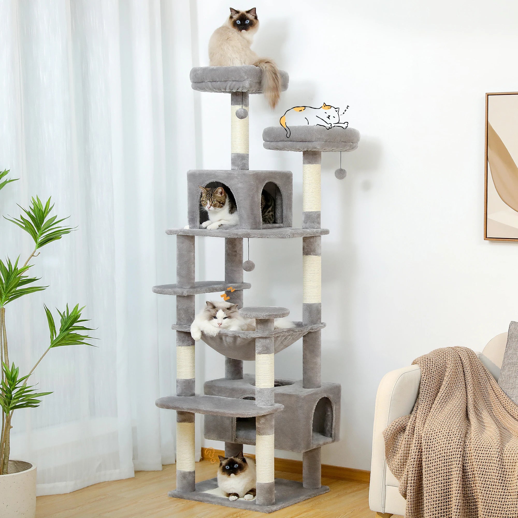 Large Tree and Tower For Indoor Cats