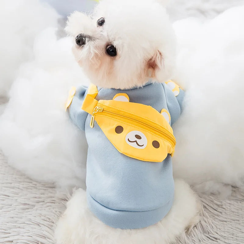 Winter Dog Clothes, Cute Cartoon Warm Hoodie
