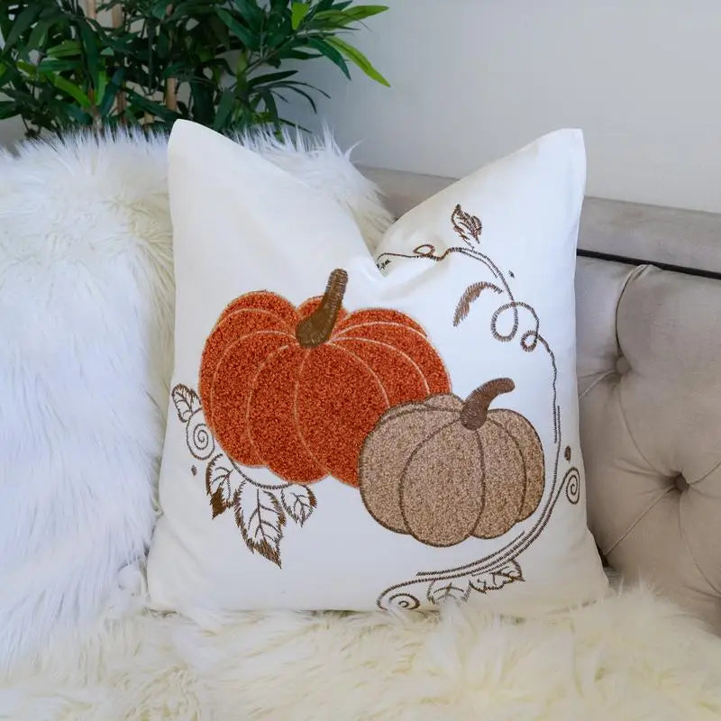 Autumn Harvest Pumpkin Throw Pillow Fall Decor