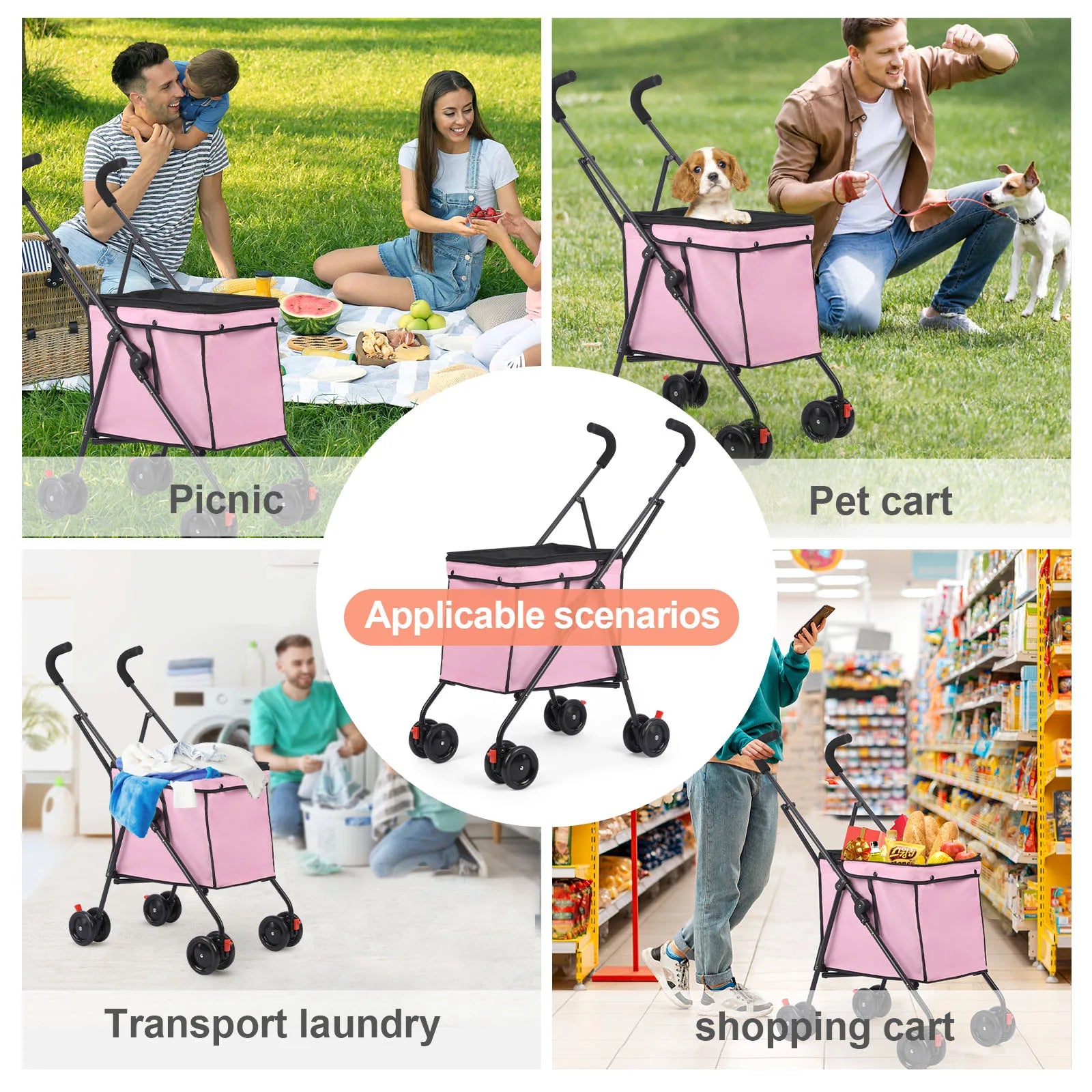 Shopping Trolley For Cats/Dogs Under 33 lbs