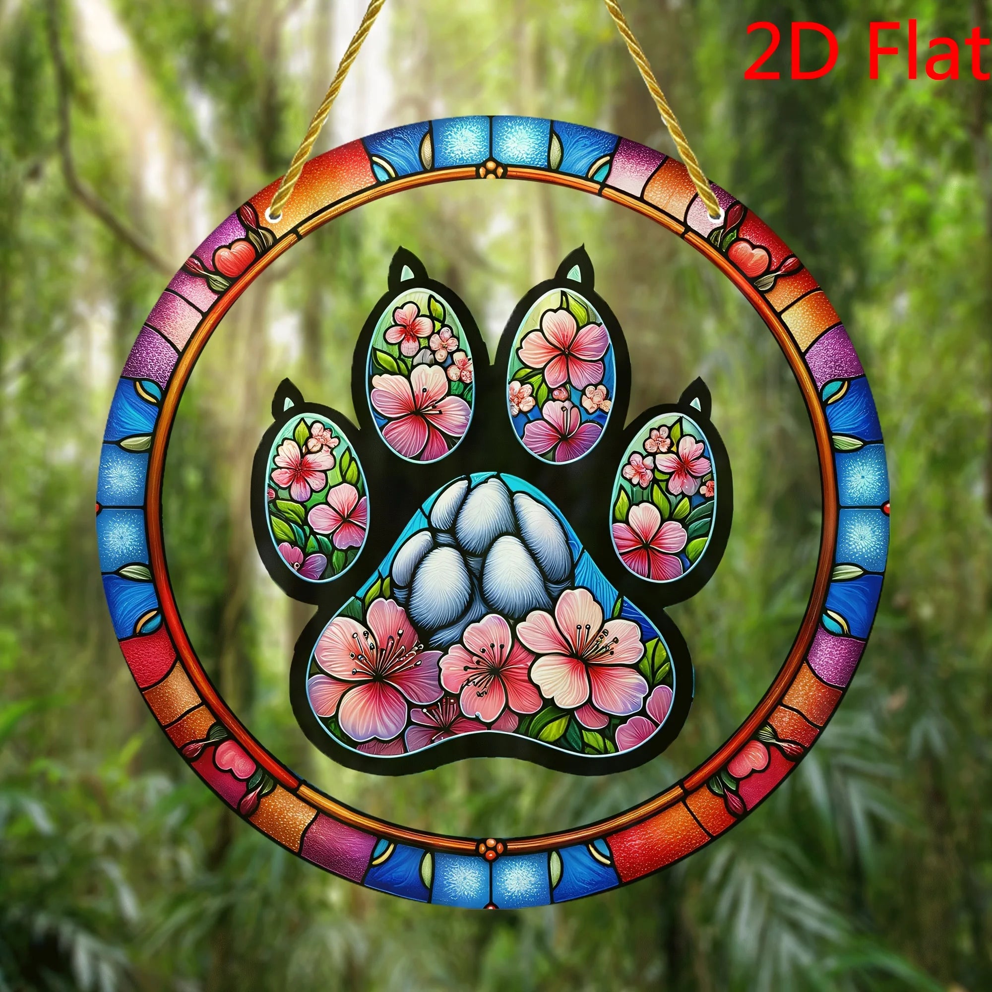 1pc 2D  Paw Print Suncatcher