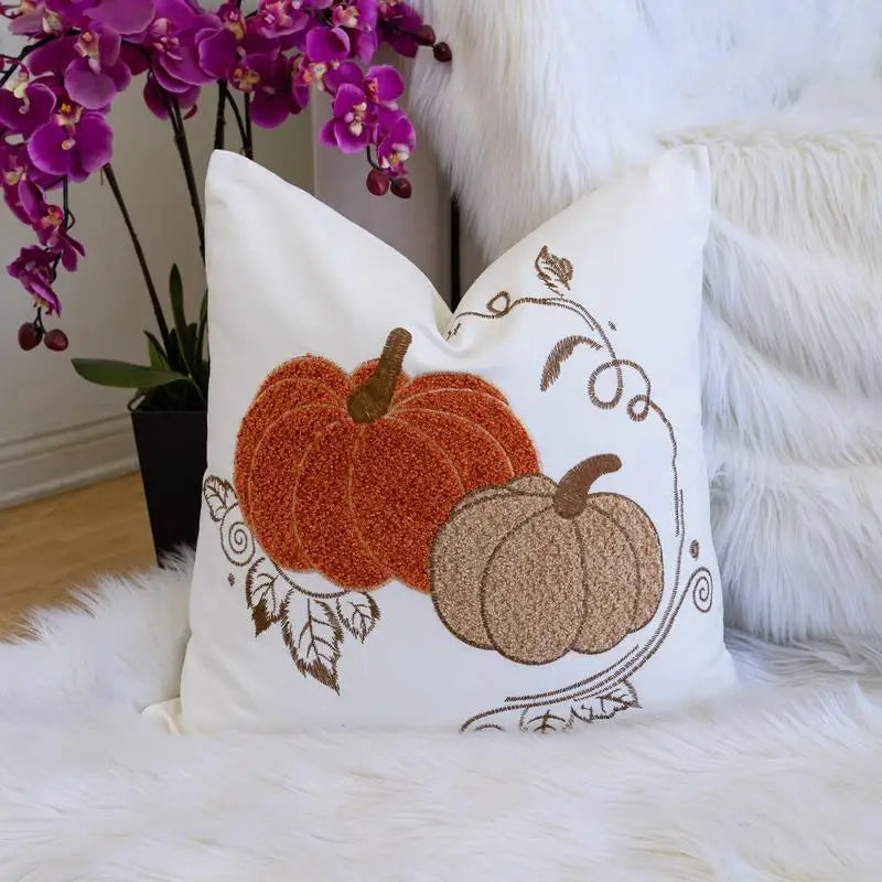 Autumn Harvest Pumpkin Throw Pillow Fall Decor