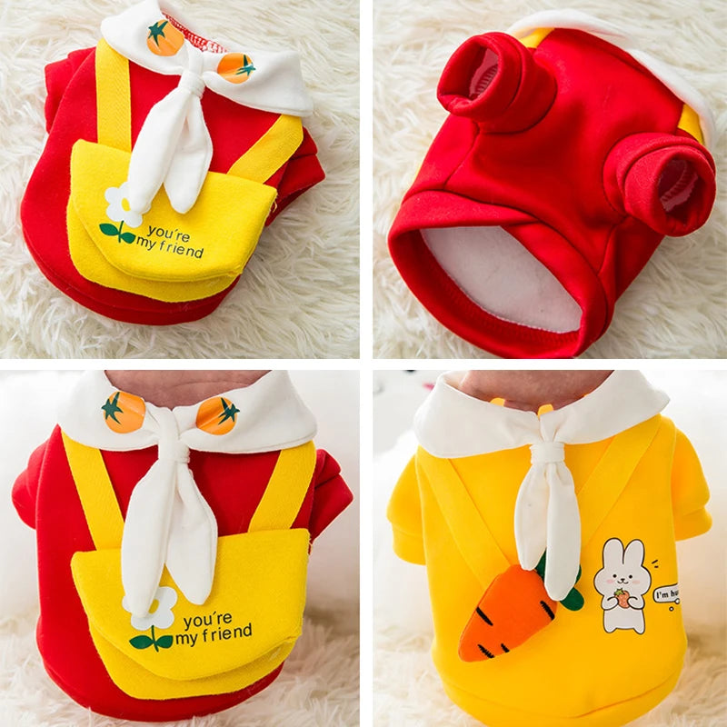 Winter Dog Clothes, Cute Cartoon Warm Hoodie
