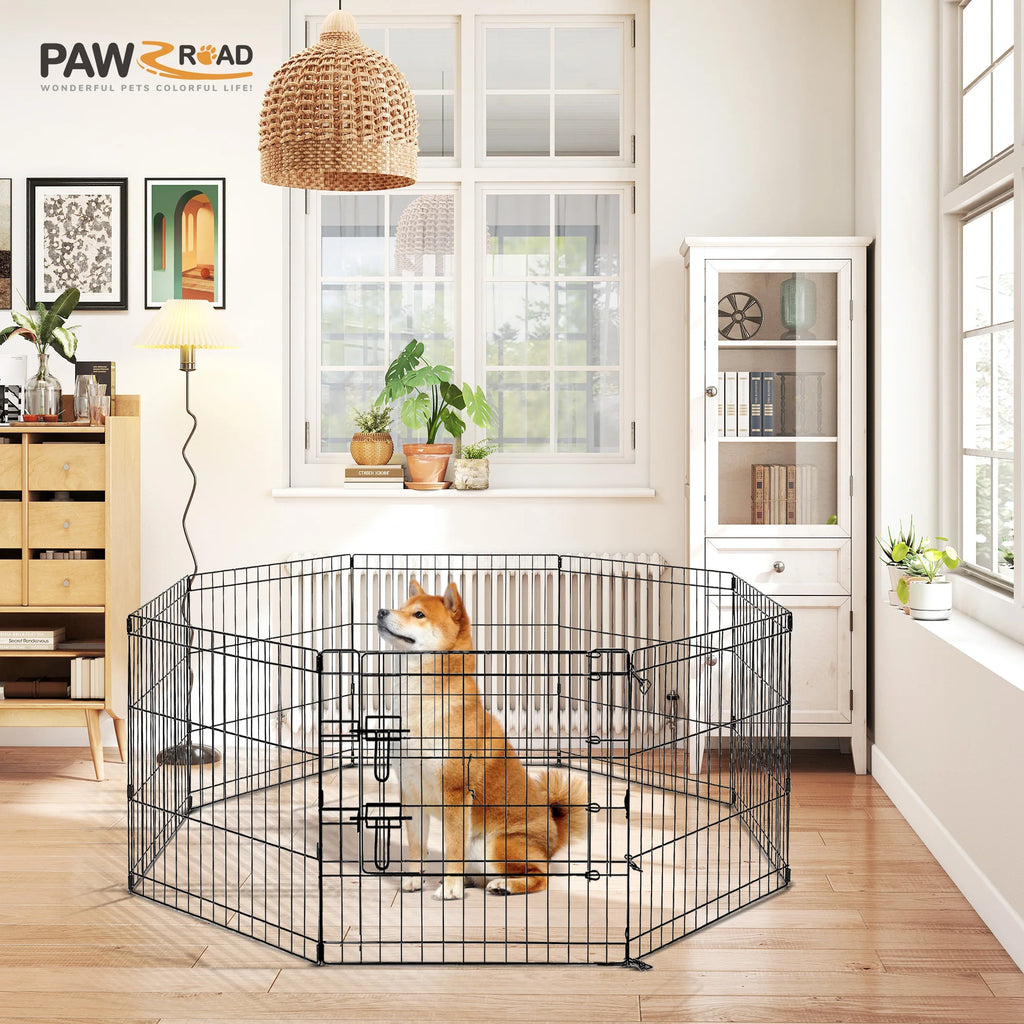 Foldable Metal Dog Playpen for Indoor/Outdoor Pets
