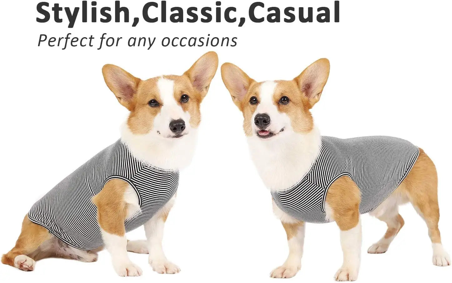 Striped Cotton Dog T-Shirt, Breathable Soft Vest