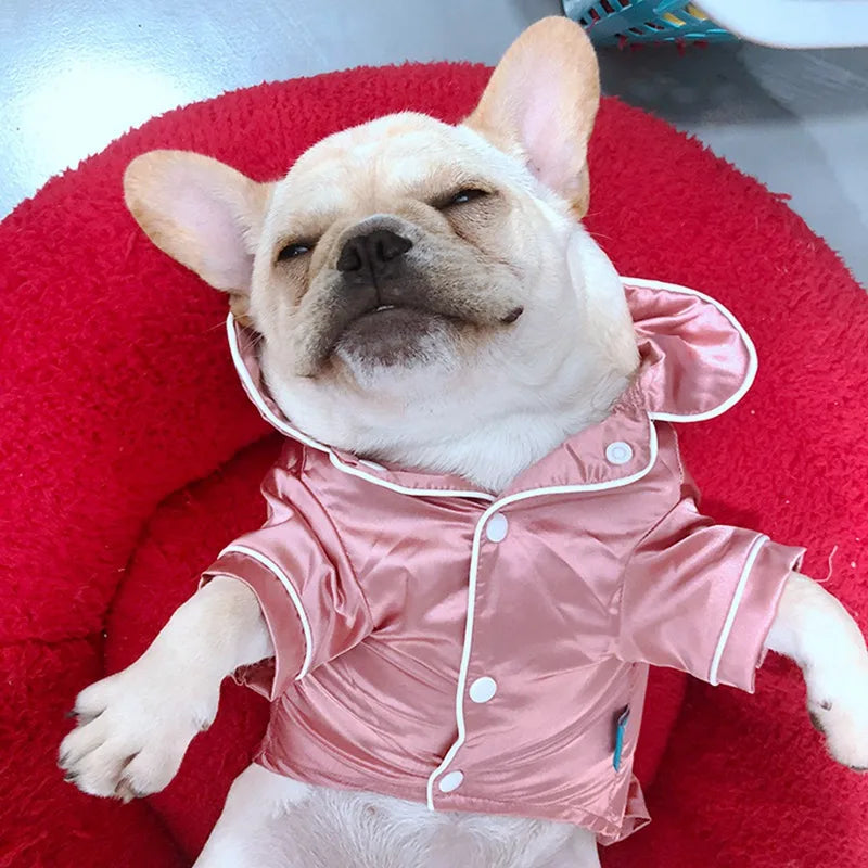 Dog/Cat Soft Silk French Bulldog Pajamas
