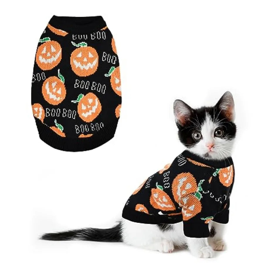 Cute Boo Pattern Halloween Sweater Coat