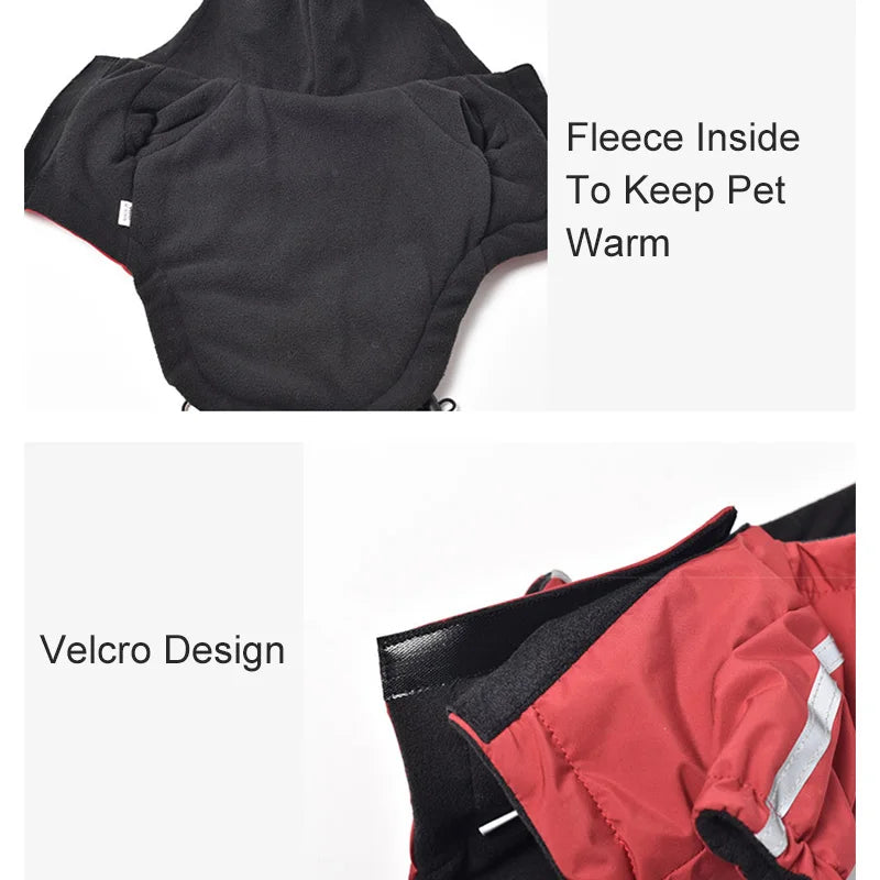 Pet Dog/Cat Winter Waterproof Warm Coat, Cotton Hooded Jacket  Small Dogs/Cat Reflective Clothes