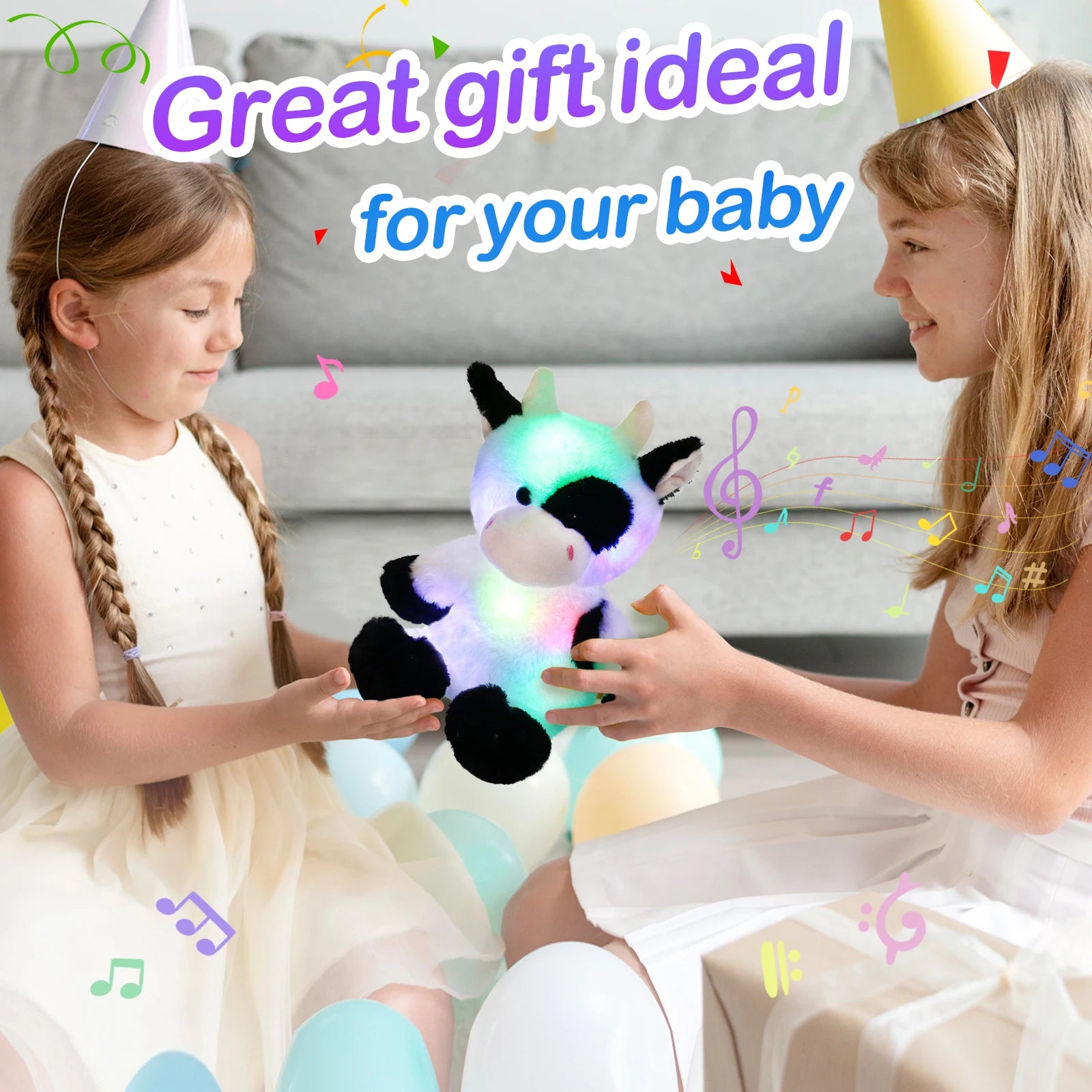 Glowing Dairy Cattle Plush Toy For Kids