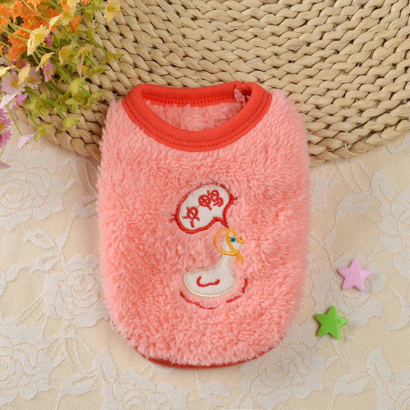Cute Print Tea Cup Winter Dog Sweater