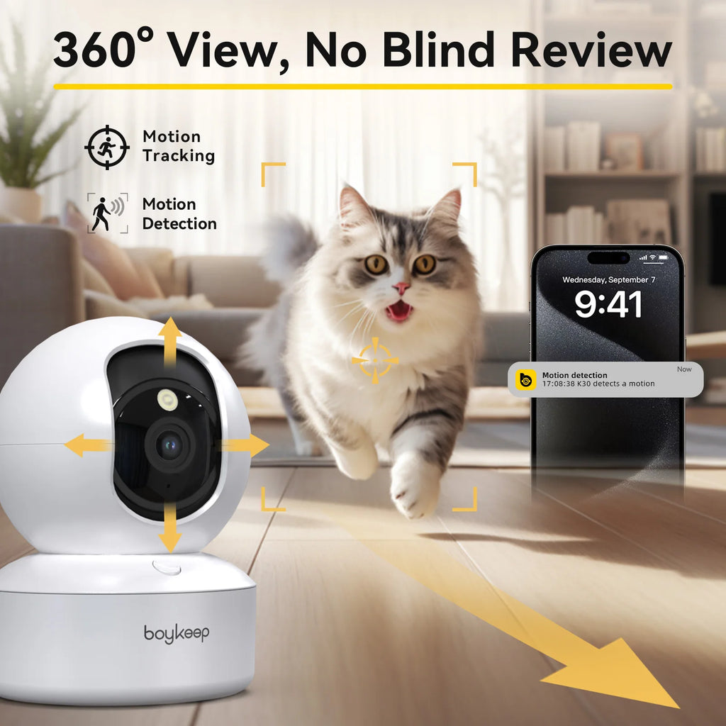 BoyKeep Smart Camera 2K Security Protection For Your Pets