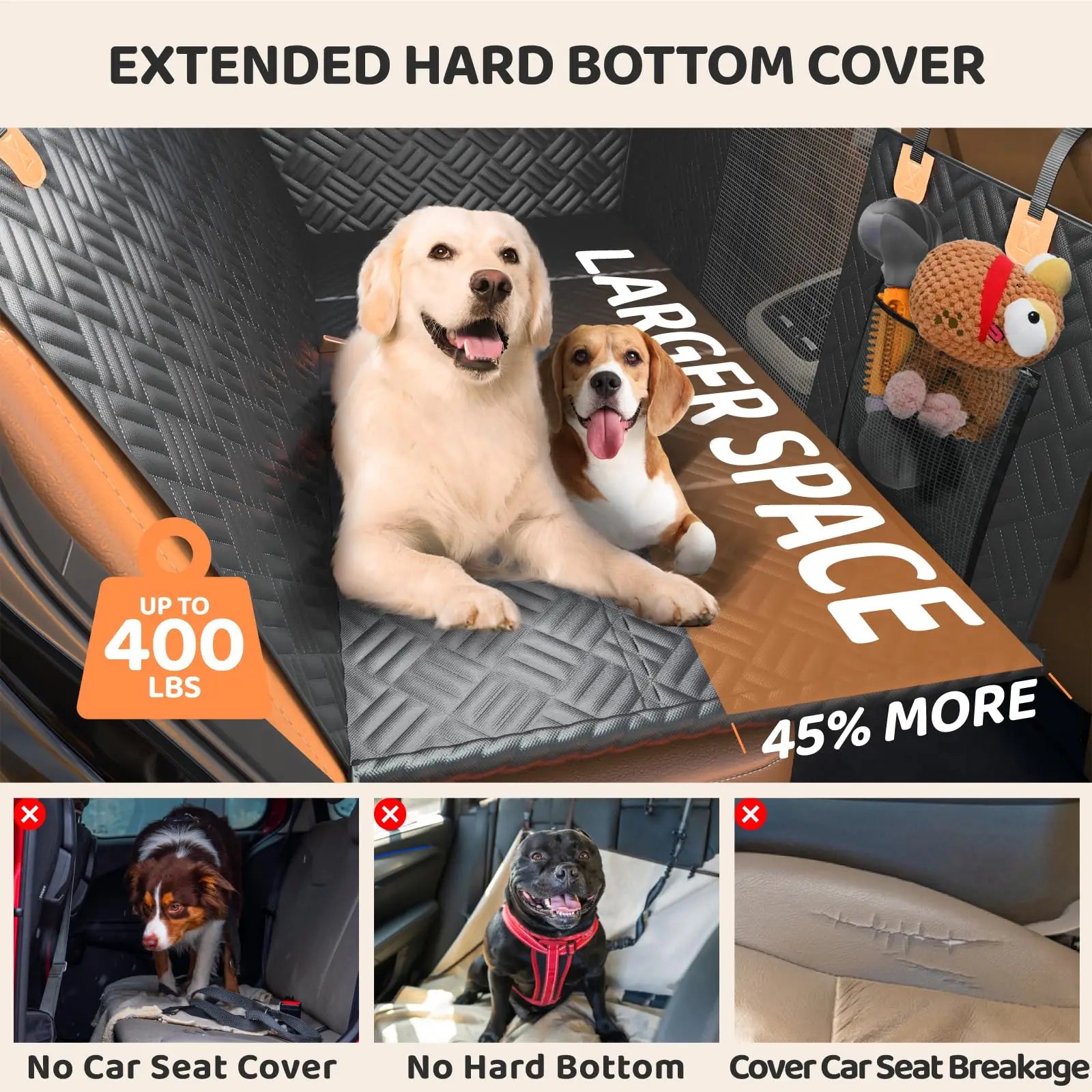 Rear Dog Seat Cover   Load-Bearing   400 Pounds